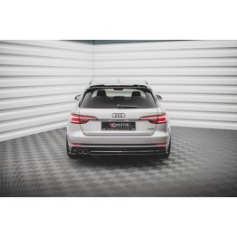 Накладки сплиттеры боковые на пороги на Audi A4 S-Line рестайл