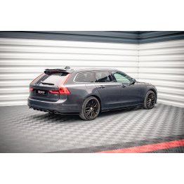 Накладка сплиттер на задний бампер на Volvo V90 II