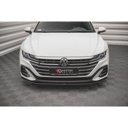 Накладка сплиттер на передний бампер на VW Arteon R-Line рестайл