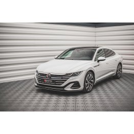 Накладка сплиттер на передний бампер на VW Arteon R-Line рестайл