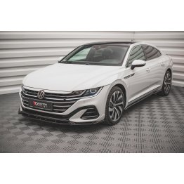 Накладка сплиттер на передний бампер на VW Arteon R-Line рестайл