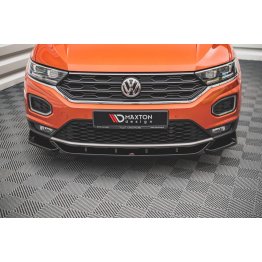 Накладка сплиттер на передний бампер на VW T-Roc I