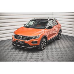 Накладка сплиттер на передний бампер на VW T-Roc I