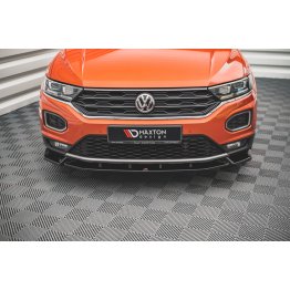 Накладка сплиттер на передний бампер на VW T-Roc I