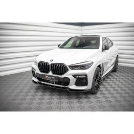 Накладка сплиттер на передний бампер на BMW X6 G06 M-Pack