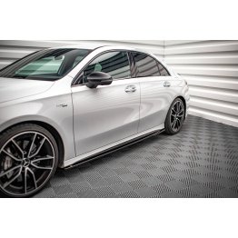 Накладки сплиттеры на пороги на Mercedes A W177 A35 AMG / AMG-Line