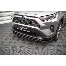 Накладка сплиттер на передний бампер на Toyota RAV4 V