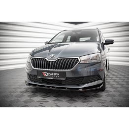 Накладка сплиттер на передний бампер на Skoda Fabia III рестайл