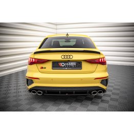 Накладка сплиттер на задний бампер центральная на Audi S3 8Y Sedan