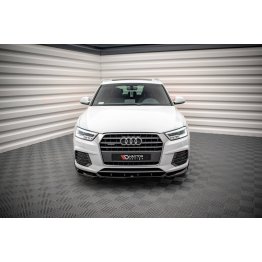 Накладка сплиттер на передний бампер на Audi Q3 S-Line рестайл