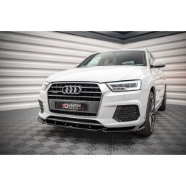 Накладка сплиттер на передний бампер на Audi Q3 S-Line рестайл