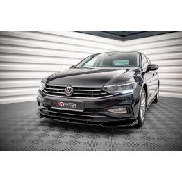 Накладка сплиттер на передний бампер на VW Passat B8 рестайл