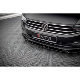 Накладка сплиттер на передний бампер на VW Passat B8 рестайл