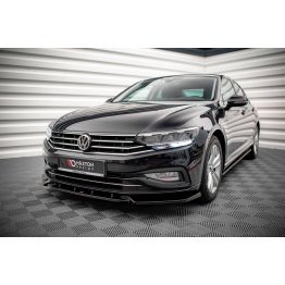 Накладка сплиттер на передний бампер на VW Passat B8 рестайл