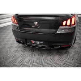 Накладка сплиттер на задний бампер на Peugeot 508 GT рестайл