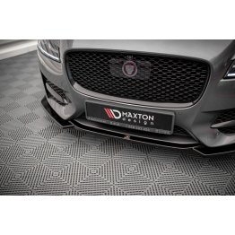 Накладка сплиттер на передний бампер на Jaguar XF II R-Sport