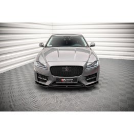 Накладка сплиттер на передний бампер на Jaguar XF II R-Sport