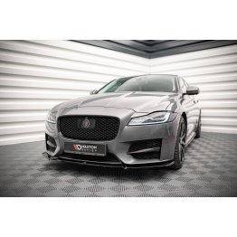 Накладка сплиттер на передний бампер на Jaguar XF II R-Sport