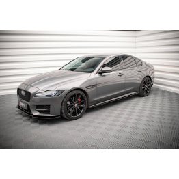 Накладки сплиттеры на пороги на Jaguar XF II R-Sport