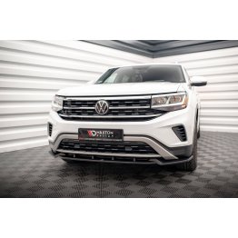 Накладка сплиттер на передний бампер на VW Atlas Cross Sport