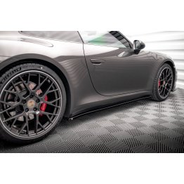 Накладки сплиттеры на пороги на Porsche 911 / 992 Carrera 4S