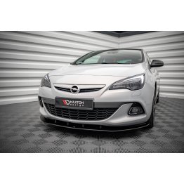 Накладка сплиттер на передний бампер на Opel Astra J GTC OPC-Line