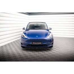 Накладка сплиттер на передний бампер на Tesla Model Y