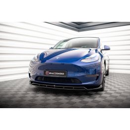 Накладка сплиттер на передний бампер на Tesla Model Y