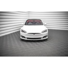 Накладка сплиттер на передний бампер на Tesla Model S рестайл