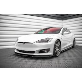 Накладка сплиттер на передний бампер на Tesla Model S рестайл