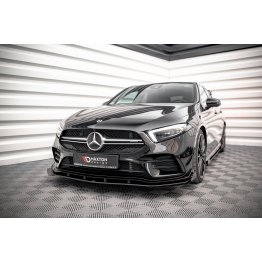 Накладка сплиттер на передний бампер на Mercedes AMG A W177 A35 AMG Aero