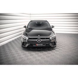 Накладка сплиттер на передний бампер на Mercedes AMG A W177 A35 AMG / AMG-Line Aero