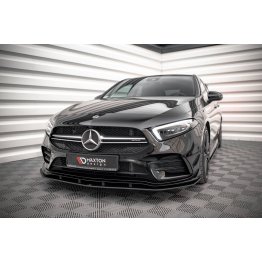 Накладка сплиттер на передний бампер на Mercedes AMG A W177 A35 AMG / AMG-Line Aero