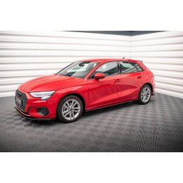 Накладки сплиттеры на пороги на Audi A3 8Y Sportback