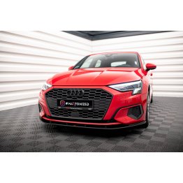 Накладка сплиттер на передний бампер на Audi A3 8Y Sportback