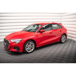 Накладки сплиттеры на пороги на Audi A3 8Y Sportback