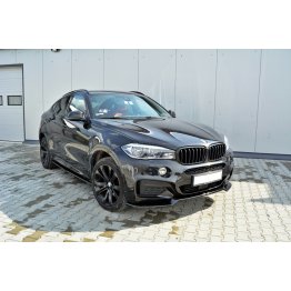 Накладка сплиттер на передний бампер на BMW X6 F16 M-Pack