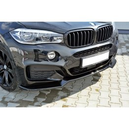 Накладка сплиттер на передний бампер на BMW X6 F16 M-Pack