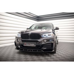 Накладка сплиттер на передний бампер на BMW X6 F16 M-Pack