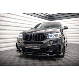 Накладка сплиттер на передний бампер на BMW X6 F16 M-Pack