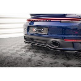 Накладка сплиттер на задний бампер на Porsche 911 / 992 Carrera / Carrera S Aero