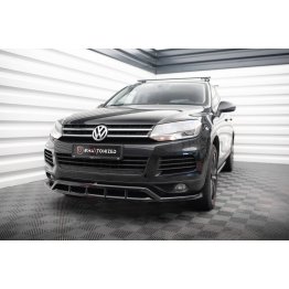 Накладка сплиттер на передний бампер на Volkswagen Touareg II