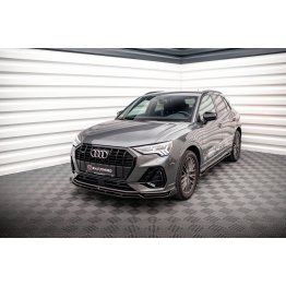 Накладка сплиттер на передний бампер на Audi Q3 F3 S-Line