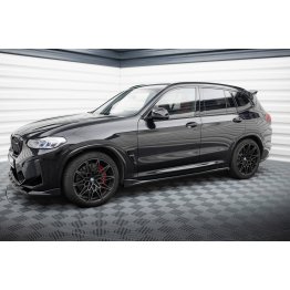 Накладки сплиттеры на пороги на BMW X3 M F97 рестайл