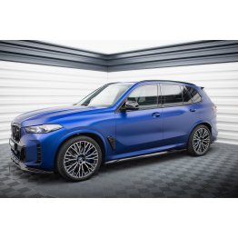 Накладки сплиттеры на пороги V2 на BMW X5 G05 M-Pack рестайл