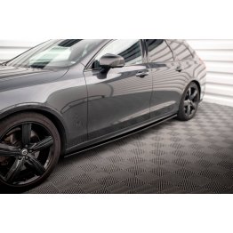 Накладки сплиттеры на пороги на Volvo V90 II R-Design