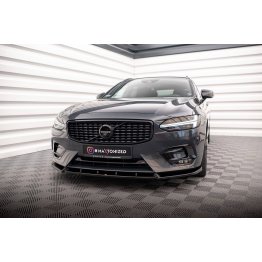 Накладка сплиттер на передний бампер на Volvo V90 II R-Design