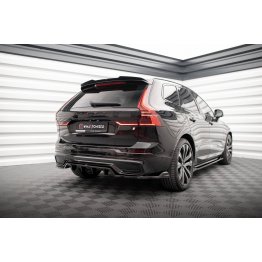 Накладка сплиттер на задний бампер на Volvo XC60 II R-Design рестайл