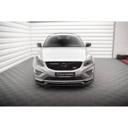 Накладка сплиттер на передний бампер на Volvo XC60 R-Design рестайл