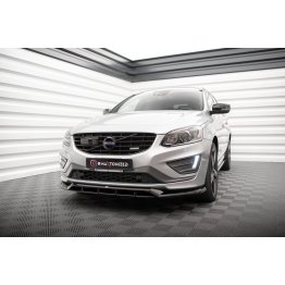 Накладка сплиттер на передний бампер на Volvo XC60 R-Design рестайл